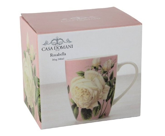 Кружка "Роза" 340 мл. розовый, Casa Domani