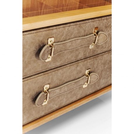 Шкаф West Coast, коллекция "Западное побережье" 68*180*66, Полиэстер, МДФ, Шпон, Искусственная кожа, Коричневый