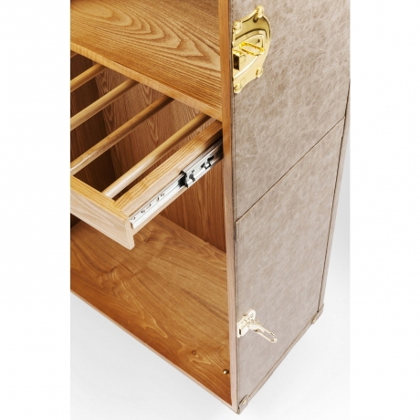 Шкаф West Coast, коллекция "Западное побережье" 68*180*66, Полиэстер, МДФ, Шпон, Искусственная кожа, Коричневый