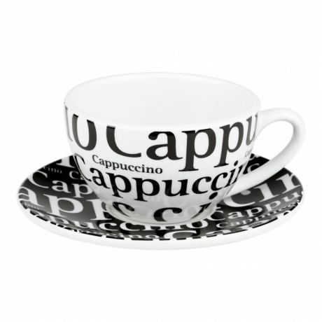 Набор из 4 кофейных пар для капучино, 240 мл. "Шрифт" Koenitz