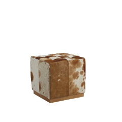 Пуф Сubic Pony кожа коричневая с белым