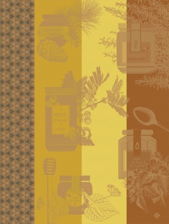 Полотенце для посуды, 60х80 см. 100% хлопок, оранжевое, MIEL EN POT Le Jacquard Francais