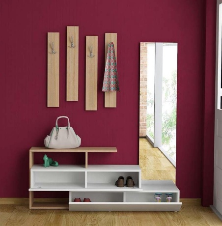 Мебель для прихожей Ramda Pakketo, белый, 137х35х154 см.