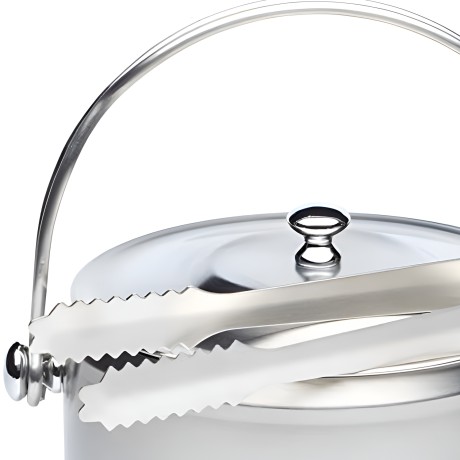 Ведерко для льда с крышкой и щипцами, 14x14x15 см. BarCraft из нерж/стали Kitchen Craft