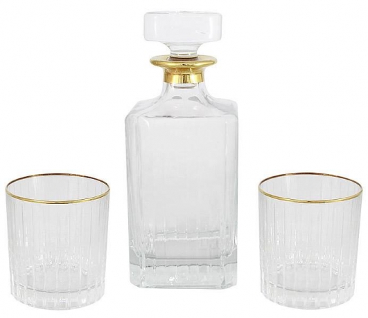 Набор для виски "Пиза" золото Same decorazione, штоф, 6 стаканов