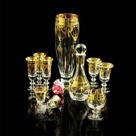Бокалы для коньяка DINASTIA, набор 6 шт, хрусталь/декор золото 24К