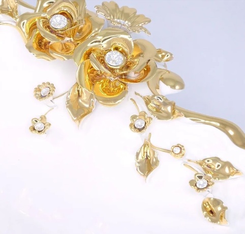 Ракушка с цветком, 40х34 см. LAGUNA, керамика, swarovski