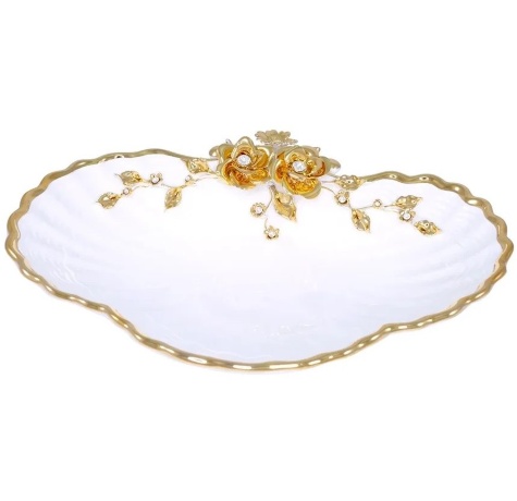 Ракушка с цветком, 40х34 см. LAGUNA, керамика, swarovski