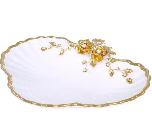 Ракушка с цветком, 40х34 см. LAGUNA, керамика, swarovski