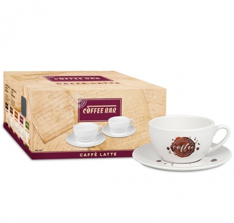 Набор из 2 кофейных пар для латте, 240 мл. "Брызги кофе" Koenitz