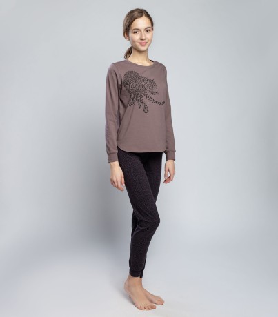 Пижама женская 5318/2, р.084, рост 170, кофейный комб. (Serge)