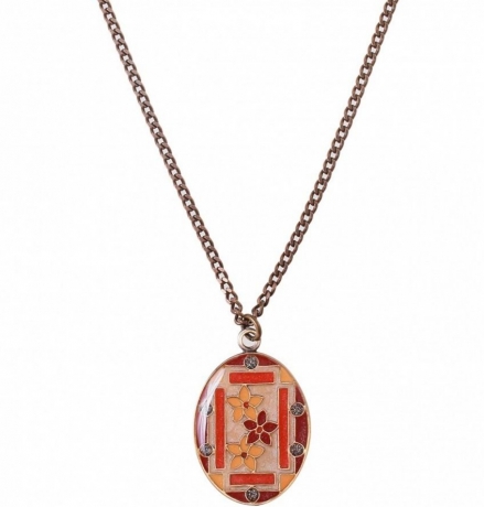 Колье Незабудки B75782-2D BR Clara Bijoux