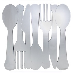 Зеркальное панно настенное "Столовые приборы" Tableware, 101х100 см.