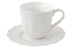 Чашка с блюдцем Elite, белая, 0,25 л. Easy Life