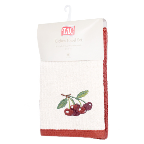 Набор кухонных полотенец TAC "Cherry" (вишня) махровые, вышивка (2 шт.)
