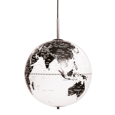 Подвесной светильник GLOBE The World, Ø30 см. черно-белый/пластик, Halo Design