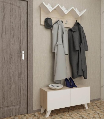 Мебель для прихожей Marti Pakketo, 80х31х42 см. белый-бежевый