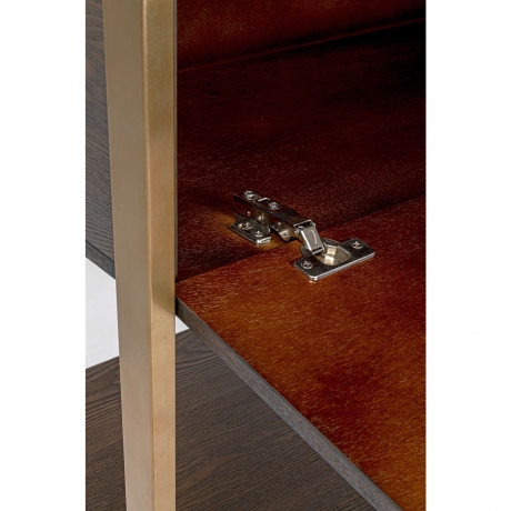 Шкаф барный Osaka, коллекция "Осака" 85*193*39, Шпон, МДФ, Нержавеющая сталь, Коричневый