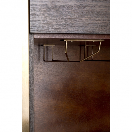 Шкаф барный Osaka, коллекция "Осака" 85*193*39, Шпон, МДФ, Нержавеющая сталь, Коричневый