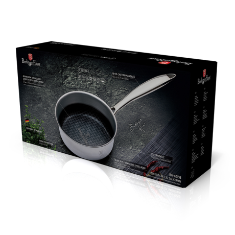 Кастрюля, 16 см, 1,1 л. серебристый-черный, Eternal Berlinger Haus