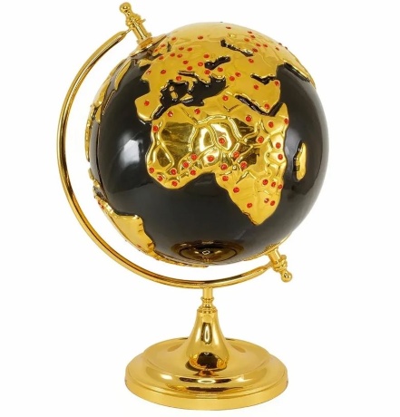 Глобус, 47 см. EMOZIONI, керамика, swarovski, черный