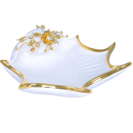Ракушка с цветком, 35 см. LAGUNA, керамика, swarovski