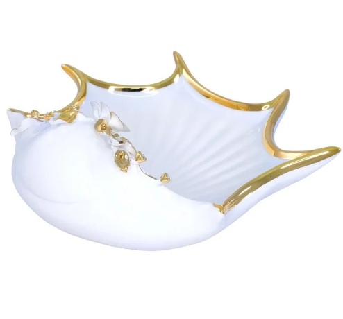 Ракушка с цветком, 35 см. LAGUNA, керамика, swarovski