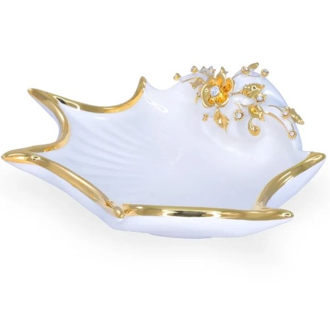 Ракушка с цветком, 35 см. LAGUNA, керамика, swarovski