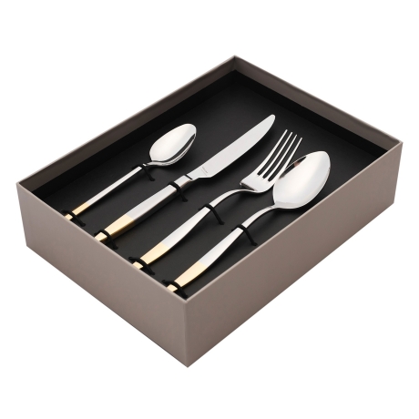 Набор столовых приборов, 24 шт. MERCURY GOLD Hisar 