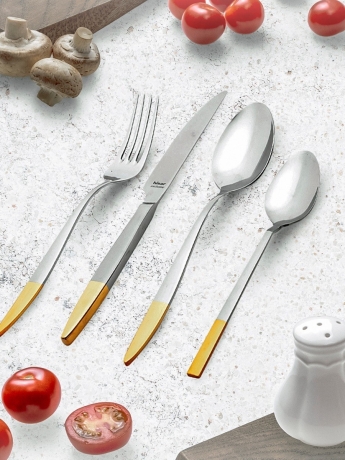 Набор столовых приборов, 24 шт. MERCURY GOLD Hisar 
