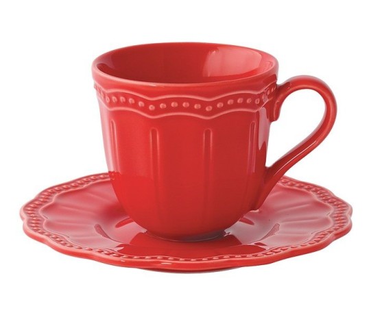 Чашка с блюдцем Elite, красная, 0,11 л. Easy Life
