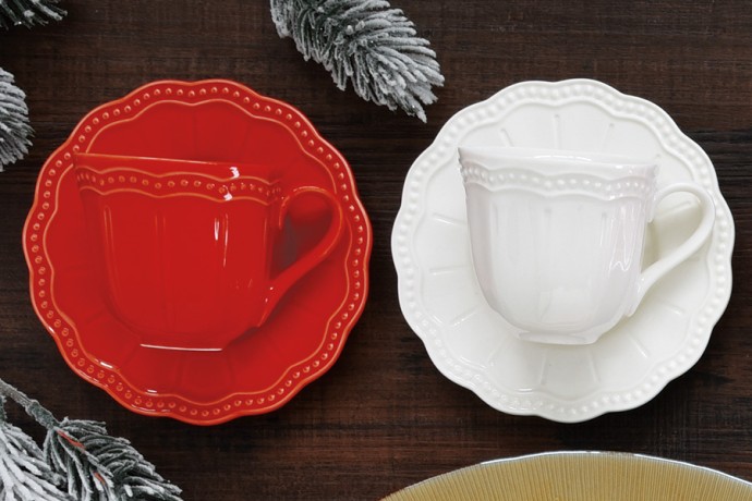 Чашка с блюдцем Elite, красная, 0,11 л. Easy Life