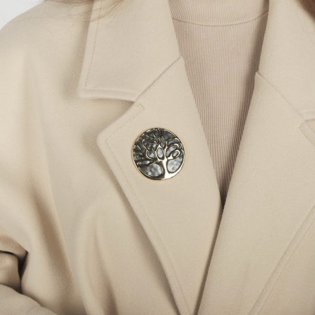 Брошь Дерево XZ1228.2 BW/G Shadore