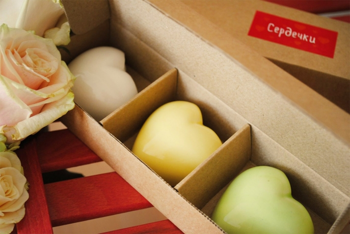 Набор мини-кашпо heart желтый/белый/зеленый