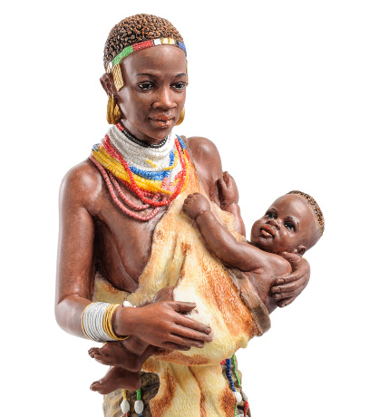 WS-728 Статуэтка "Африканка с детьми"