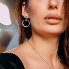 Серьги Jet Nut+CRY Fiore Luna