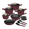 Набор посуды 15 предметов, бордовый, Leonardo Berlinger Haus