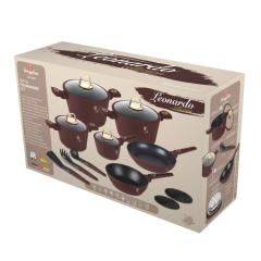 Набор посуды 15 предметов, бордовый, Leonardo Berlinger Haus