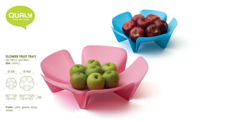 Ваза для фруктов Flower белая, Qualy