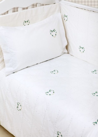 Бортик "СЕРДЕЧКИ NEW", 45х195см. белый/зеленый/желтый, BOVI