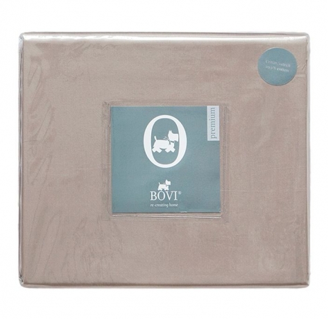 Простыня прямая (SB), castello, сатин, 220x240 см. серо-бежевый, BOVI