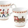 Кружка, 275 мл, 2 шт, фарфор P, белая, с золотистым кантом, Паровоз, Polar Express, Easy Life