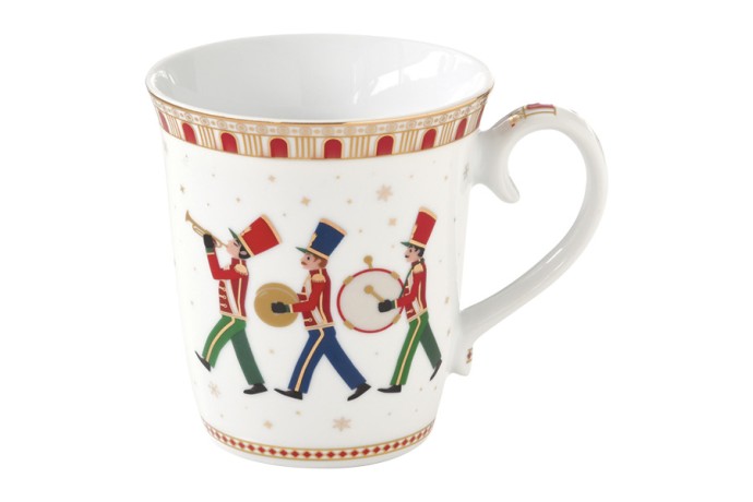 Кружка, 275 мл, 2 шт, фарфор P, белая, с золотистым кантом, Паровоз, Polar Express, Easy Life