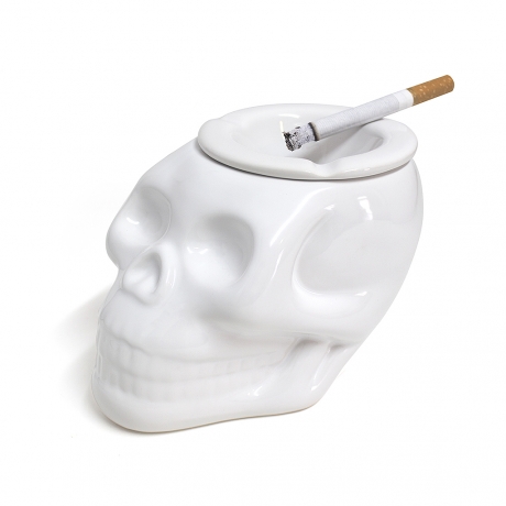 Пепельница Skully белая, Balvi