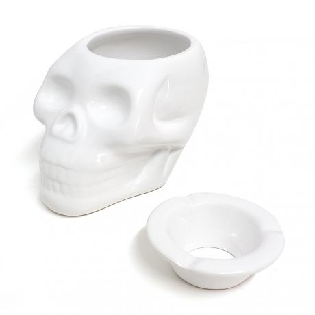 Пепельница Skully белая, Balvi