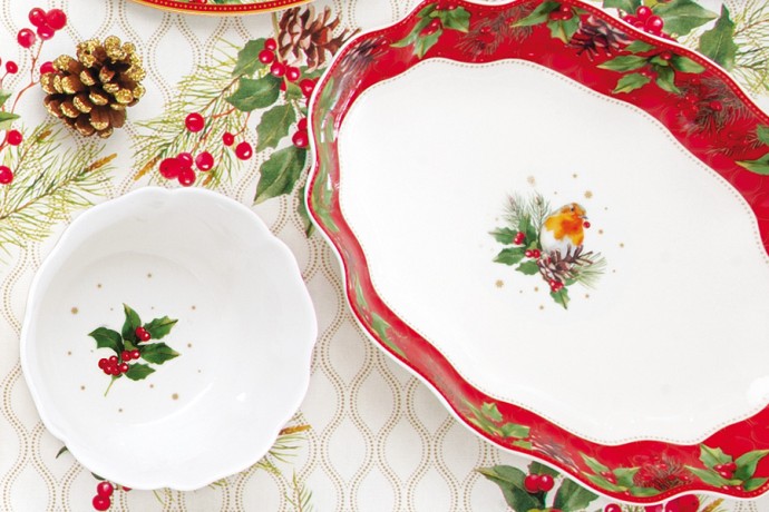 Блюдо овальное Рождественские ягоды, 30х21х5 см Easy Life