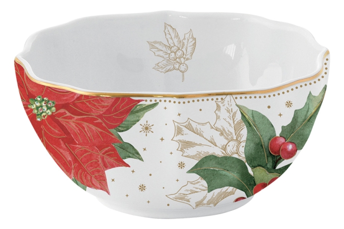 Салатник Пуансеттия и ягоды, 12 см. 0,35 л. Easy Life