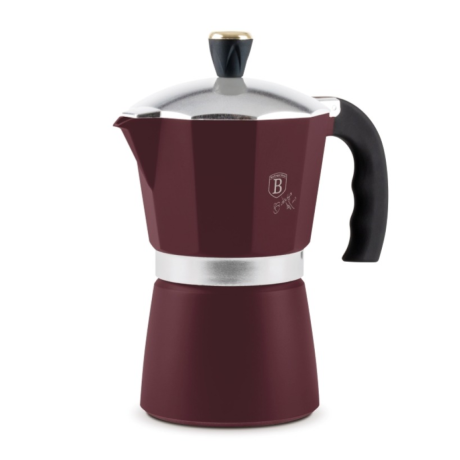 Кофеварка гейзерная 150 мл на 3 чашки, Berlinger Haus, Leonardo, матовый бордо