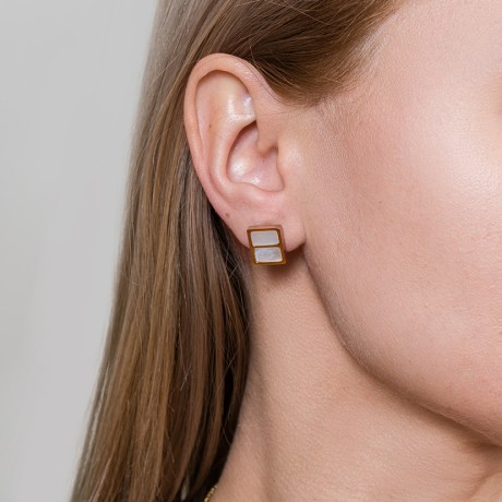 Серьги Пирамида SHELL WHITE Fiore Luna