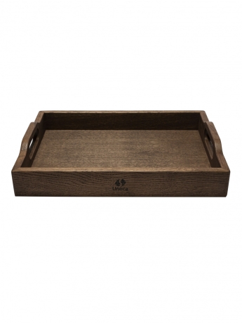 Поднос дубовый с ручками, 42х30х6 см. Uneca